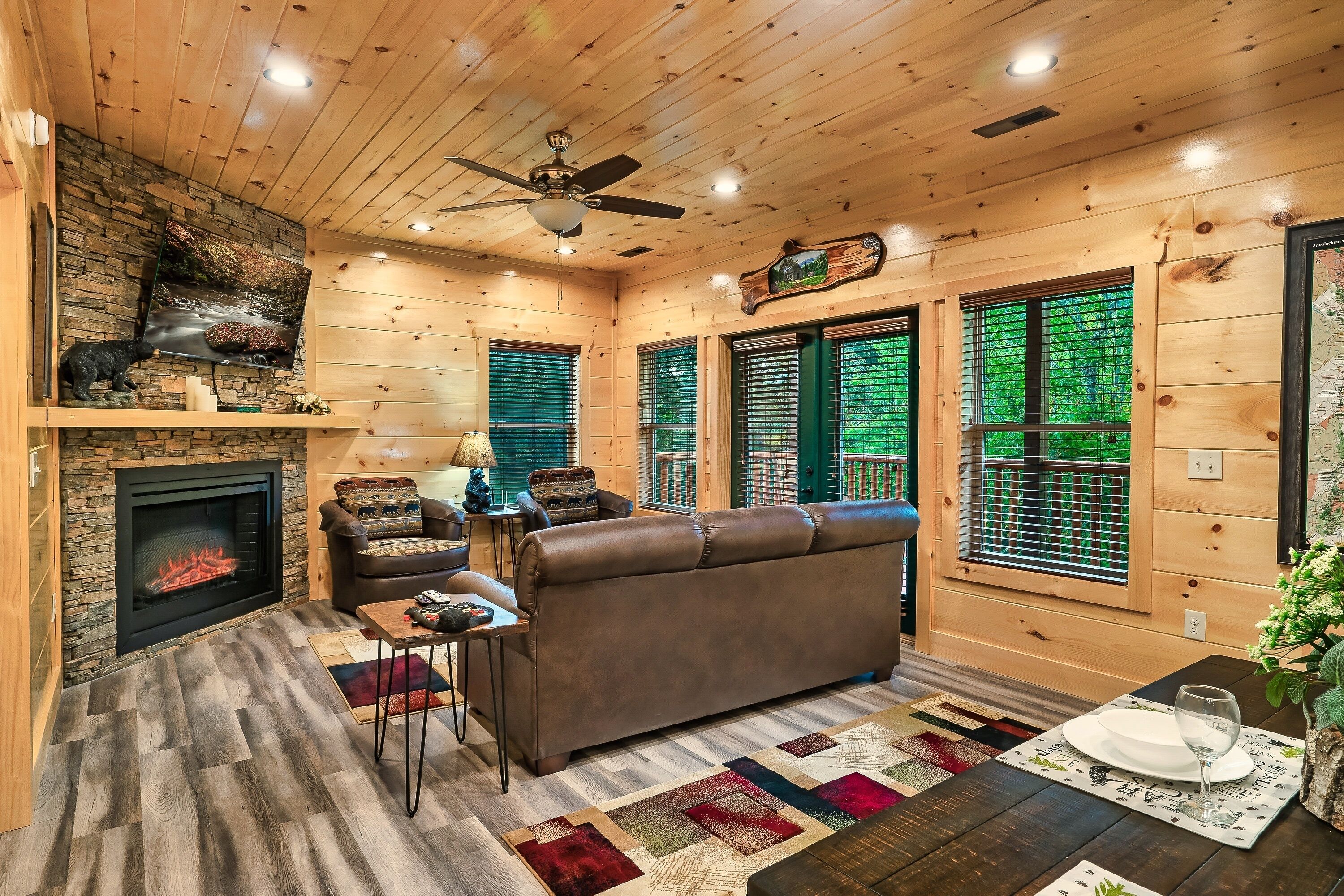 Smart TV, fireplace, video games