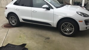 A white SUV parked outdoors.