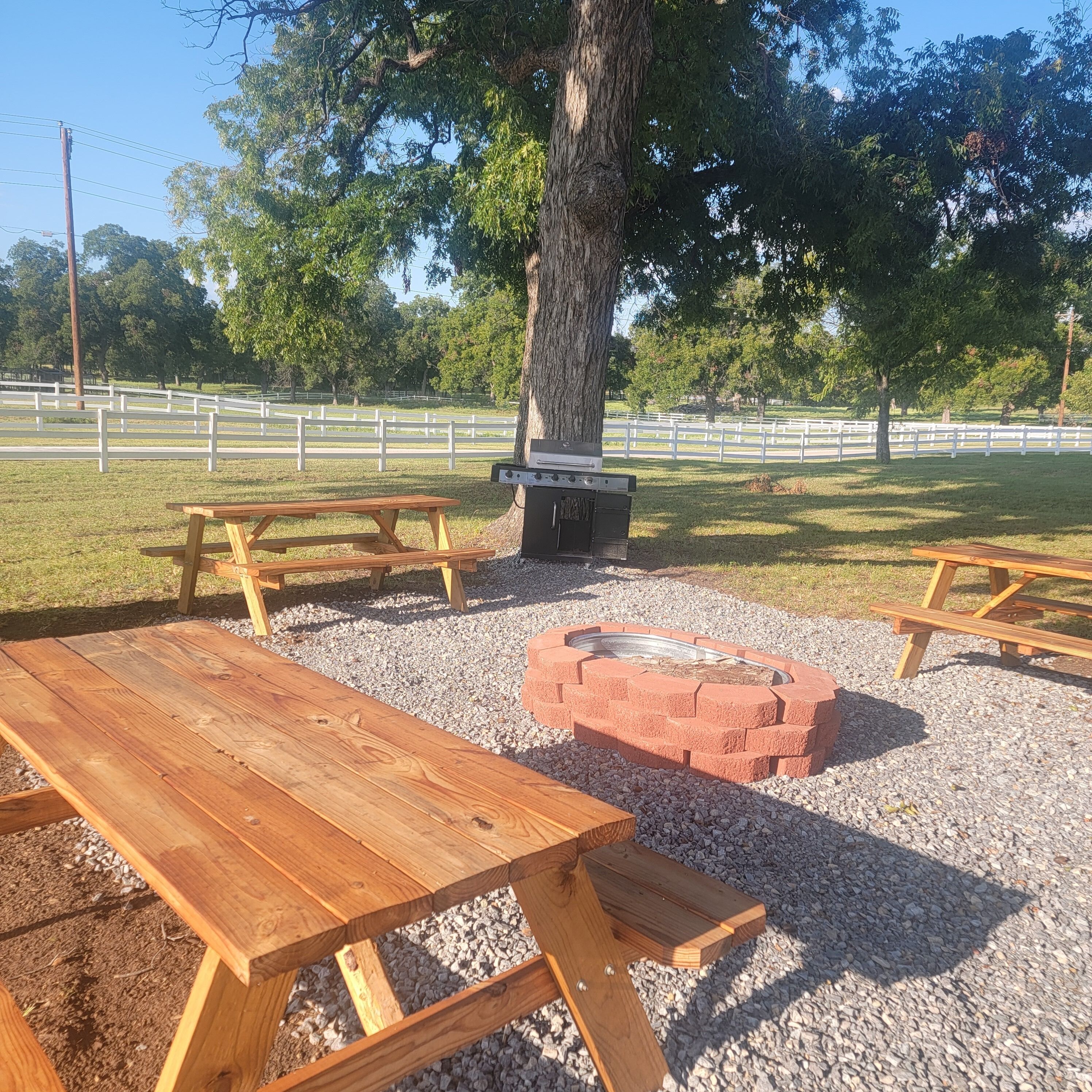 Community picnic area close to the cabins