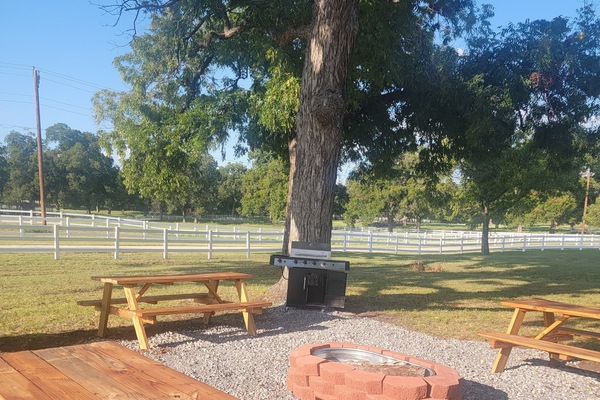 Community picnic area close to the cabins