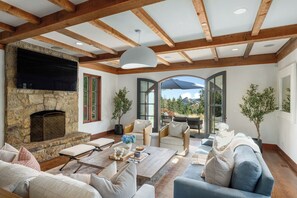 Smart TV, fireplace, video games, table football