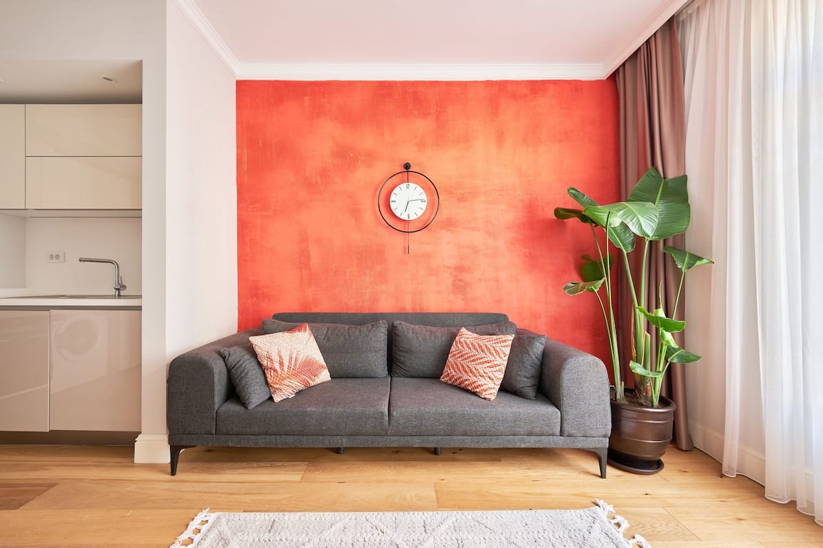 Deluxe Apartment, 1 Bedroom, Patio | Desk, laptop workspace, blackout drapes, soundproofing