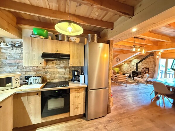 Fridge, microwave, coffee/tea maker