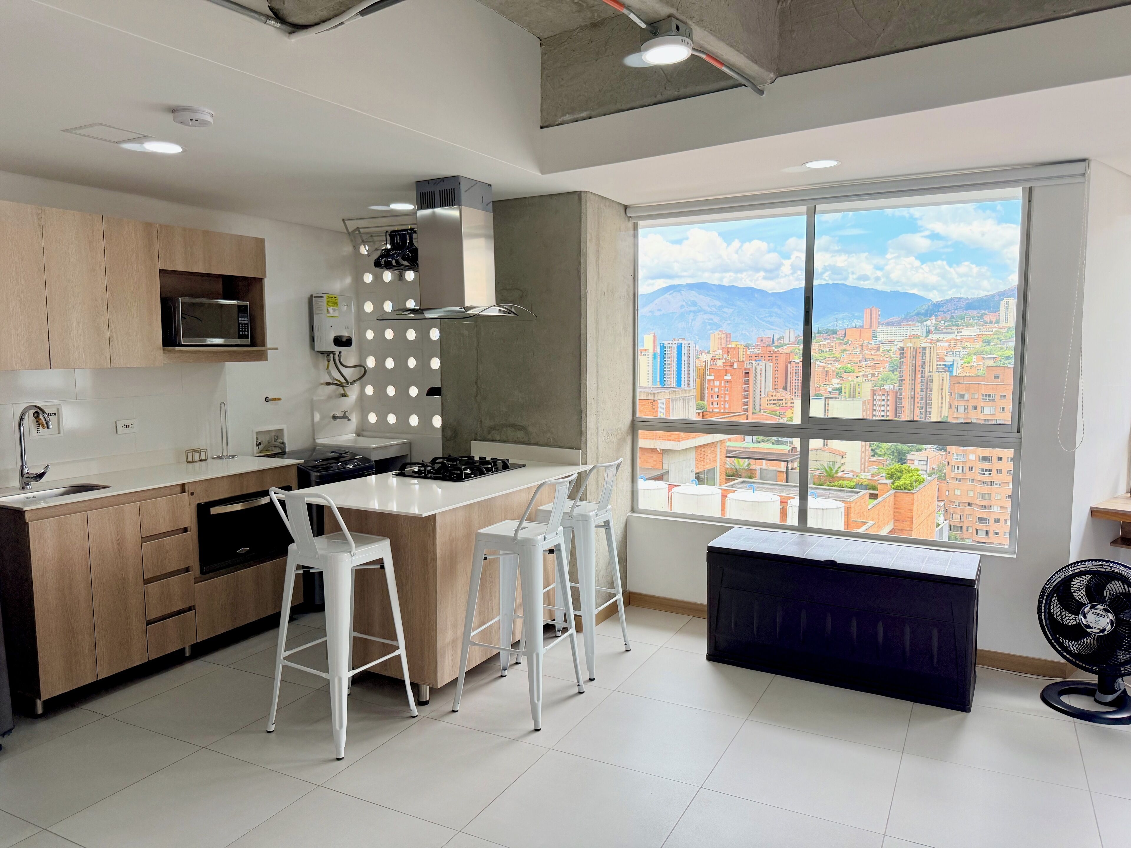 Classic Apartment, 1 Queen Bed with Sofa bed, City View | Private kitchen | Fridge, microwave, oven, stovetop