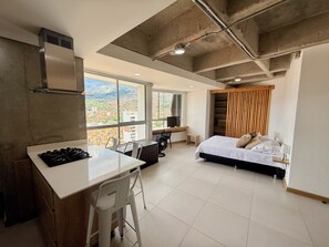 Appartamento Classic, 1 letto queen con divano letto, vista città | Una scrivania, postazione laptop, Wi-Fi gratuito, lenzuola