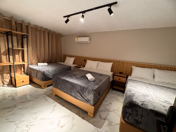 Laptop workspace, free WiFi, bed sheets