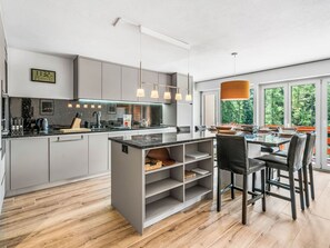 Fridge, microwave, dishwasher, toaster