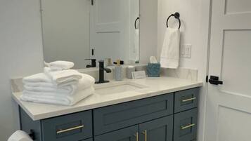 Hair dryer, towels