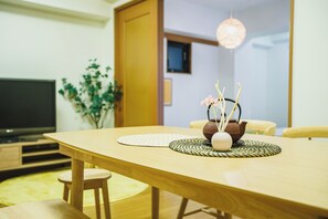 Basic Apartment, City View | Living area | 32-inch flat-screen TV with cable channels - R Residence Tanimachi (Osaka)