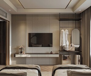 In-room safe, blackout drapes, soundproofing, iron/ironing board