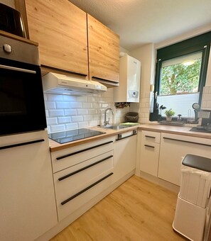 Fridge, oven, stovetop, dishwasher