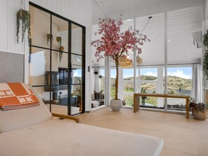 Televisión y chimenea 