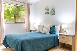 2 bedrooms, iron/ironing board, WiFi, bed sheets - Cozy Condo with Panoramic Hillside Views from Rooftop Terrace and Short Walk to Beach (Coco)