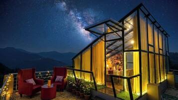 Panoramic Double Room, 1 King Bed, Balcony, Mountain View | Terrace/patio