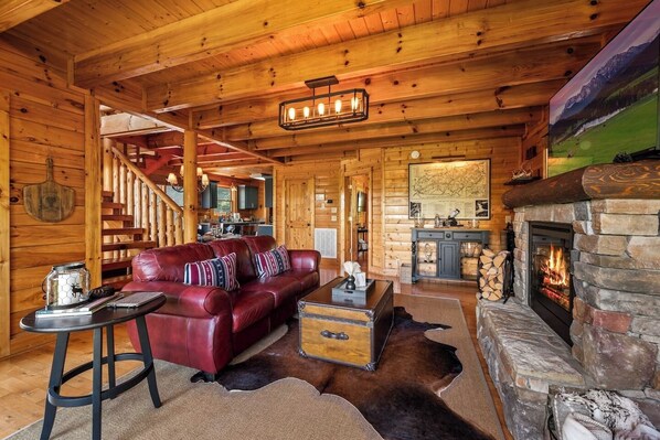 Smart TV, fireplace, ping pong