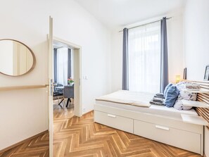 2 makuuhuonetta, vauvan matkasänky, ilmainen Wi-Fi