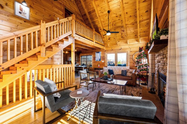 Smart TV, fireplace, video games