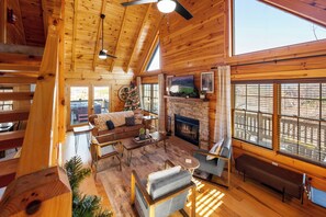 Smart TV, fireplace, video games