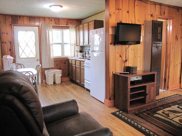 Standard Cabin, 2 Bedrooms | Living area | 55-inch Smart TV with cable channels - Lake Wisconsin Resort (Poynette)