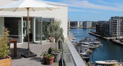 Modern penthouse w. canal view and private rooftop terrace, 10min to city center