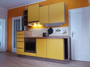 Fridge, microwave, stovetop, dishwasher