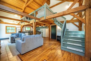 Smart TV, fireplace, video games, DVD player