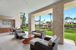 Condo, Multiple Beds, Lanai, Garden View (The Shores at Waikoloa 114) | Outdoor dining - Lagoon View - Ground Floor - Wifi - New Upgrade - Vrkcv (Waikoloa)