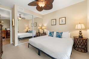 Condo, varias camas, lanai, vista al jardín (Golf Villas at Mauna Lani Q2) | 2 habitaciones, decoración personalizada y muebles diferentes 