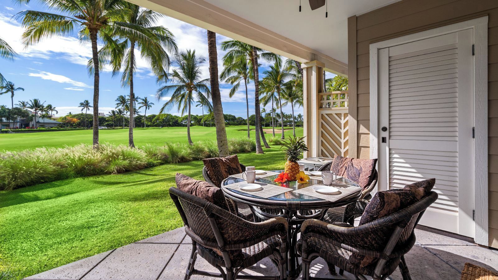 Condo, Multiple Beds, Lanai, Golf View (Fairway Villas Waikoloa K3) | Outdoor dining