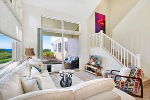 House, Multiple Beds, Lanai, Ocean View (Na Hale O Keauhou C1) | Living area | 42-inch flat-screen TV with digital channels