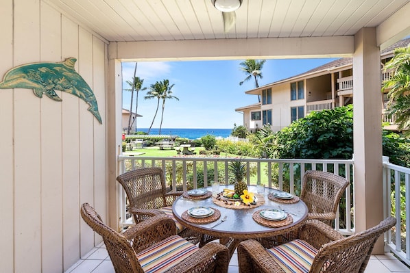 Condo, 1 King Bed with Sofa bed, Lanai, Ocean View (Sea Village 2102) | Outdoor dining - Ocean View - Pool & BBQ Area - Vrkcv (Kailua-Kona)
