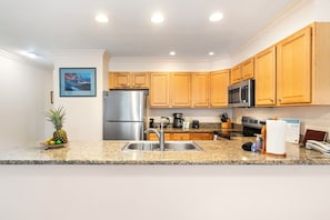 Condo, 1 King Bed with Sofa bed, Lanai, Ocean View (Sea Village 2102) | Private kitchen