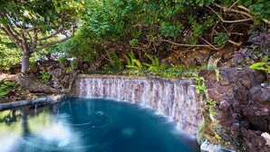 A natural hot spring surrounded by lush greenery and a rocky wall. - Luxury Golfside Condo w/ Ocean Views, Central AC & Beach Club - Vrkcv (Kamuela)