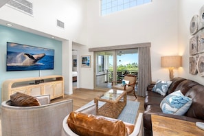 Condo, Multiple Beds, Lanai, Mountain View (Palm Villas at Mauna Lani H23) | Living area | 42-inch flat-screen TV with digital channels