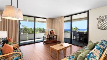 Condo, Multiple Beds, Lanai, Ocean View (White Sands Village 201) | Living area