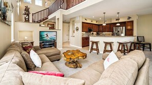Townhome, Multiple Beds, Lanai, Mountain View (Waikoloa Beach Villas I4) | Living area | 42-inch flat-screen TV with digital channels