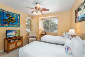 2 bedrooms, individually decorated, individually furnished, bed sheets