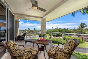 Condo, Multiple Beds, Kitchen, Ocean View (Vista Waikoloa A303) | Terrace/patio - Top Floor - Ocean View - AC - Vrkcv (Waikoloa)