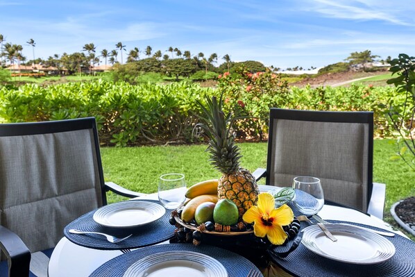 Townhome, Multiple Beds, Lanai, Golf View (Mauna Lani Fairways 903) | Outdoor dining