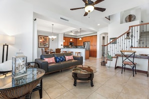 Townhome, Multiple Beds, Lanai, Golf View (Mauna Lani Fairways 903) | Living area | 50-inch TV with digital channels