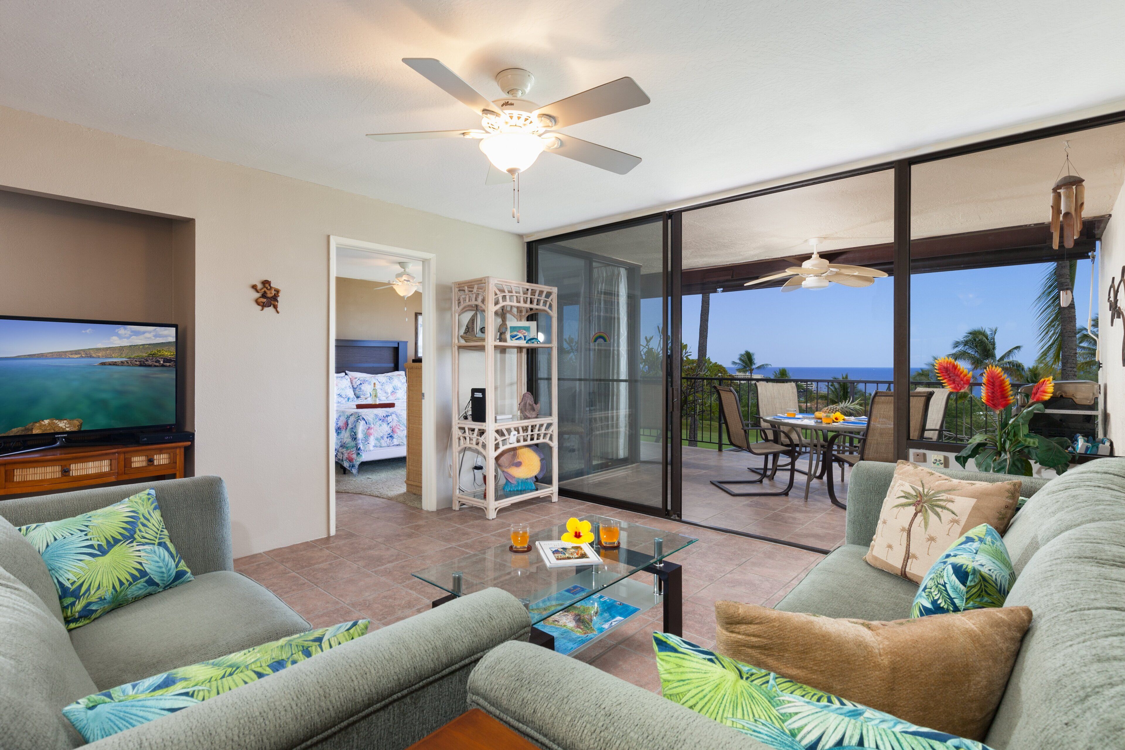 Condo, Multiple Beds, Lanai, Ocean View (Country Club Villas 219) | Living area | 42-inch flat-screen TV with digital channels