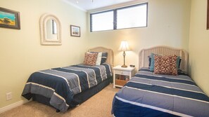2 bedrooms, individually decorated, individually furnished, bed sheets