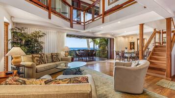 Townhome, Multiple Beds, Lanai, Ocean View (Kona Onenalo 10) | Living area | 42-inch flat-screen TV with digital channels, DVD player