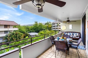 Condo, Multiple Beds, Lanai, Garden View (White Sands Village 223) | Outdoor dining - Island Retreat With Concierge - Central AC - Walk to Beach - Vrkcv (Kailua-Kona)