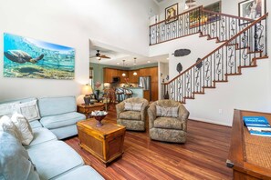 Townhome, Multiple Beds, Lanai, Golf View (Mauna Lani Fairways 1101) | Living area | 42-inch flat-screen TV with digital channels
