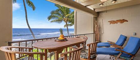 Condo, Multiple Beds, Balcony, Ocean View (Kona Bali Kai 201) | Outdoor dining