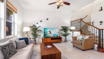 Townhome, Multiple Beds, Kitchen, Golf View (Mauna Lani Fairways 504) | Living area | 42-inch flat-screen TV with digital channels
