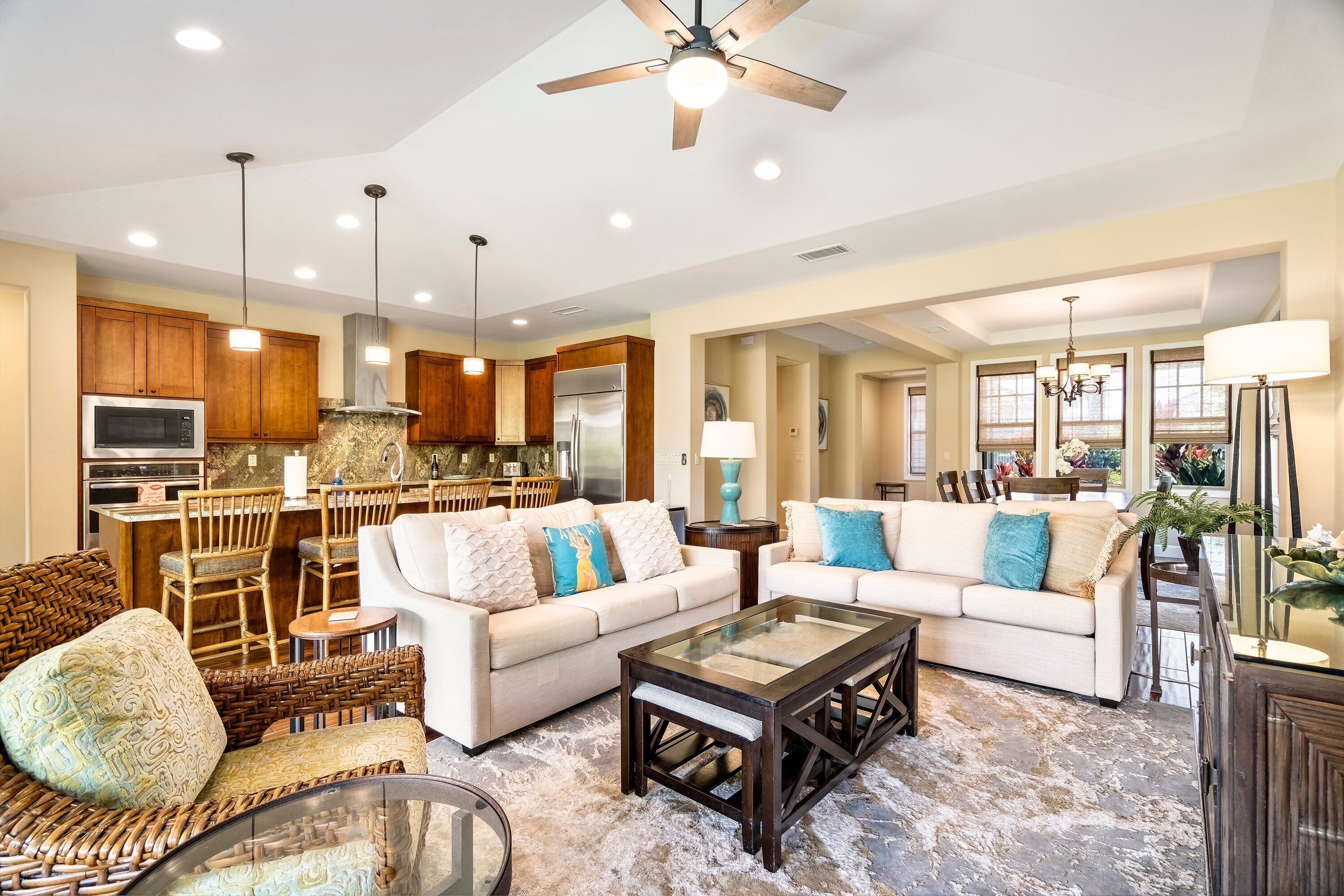 House, Multiple Beds, Lanai, Garden View (Holua Kai 37) | Living area