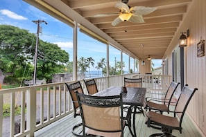 Condo, Multiple Beds, Lanai, Ocean View (Kahaluu Mauka) | Outdoor dining