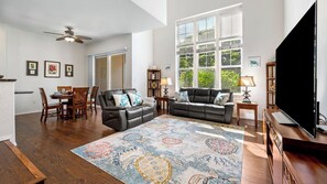 Townhome, Multiple Beds, Lanai, Garden View (Waikoloa Colony Villas 2804) | Living area | 75-inch flat-screen TV with cable channels - Concierge Included - Close to Pool - AC & Wifi! - Vrkcv (Waikoloa)